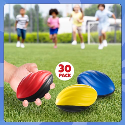 Bedwina 5" Mini Foam Football - Small Toy Footballs for Indoor and Outdoor Play, Spiral Foam Sports Birthday Football Party Favors for Kids - style: 30-Pcs