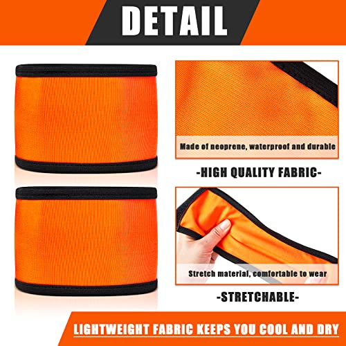 Taiyin 4 Pcs Ice Hockey Referee Arm Bands Orange Elastic Armband for Distinguish with Linesman