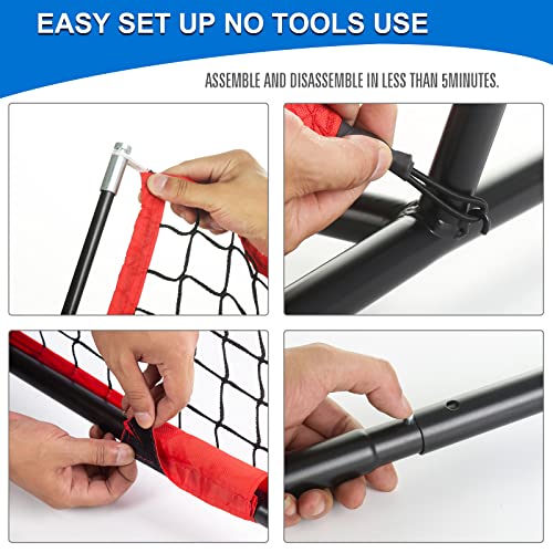 Sports Barrier Net,Sports Net,Barricade Backstop Net,Perfect for Baseball,Softball,Soccer, Basketball,Lacrosse - style: 20X10Ft-Red