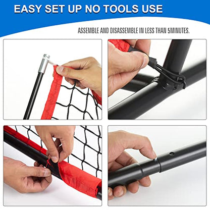 Sports Barrier Net,Sports Net,Barricade Backstop Net,Perfect for Baseball,Softball,Soccer, Basketball,Lacrosse - style: 20X10Ft-Red
