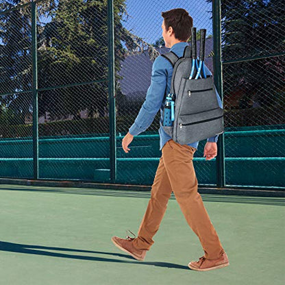ACOSEN Tennis Bag Tennis Backpack - Large Tennis Bags for Women and Men to Hold Tennis Racket,Pickleball Paddles, Badminton Racquet, Squash Racquet,Balls and Other Accessories - color: Gray