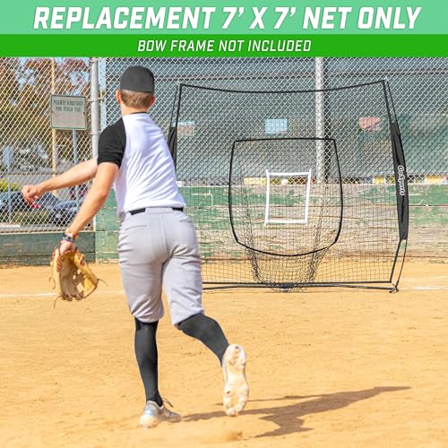 GoSports Replacement 7 x 7 ft Baseball Net - NET ONLY - Frame NOT Included - Choose Your Color - color: Black