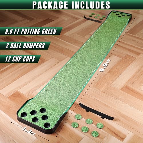 CHAMPKEY Golf Putting Green Indoor - Advanced Guides Golf Putting Mat - Enhance Putting Accuracy and Challenge - style: Pong Game LITE Version