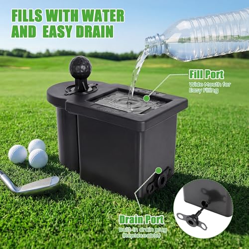 10L0L Golf Cart Ball Washer and Club Cleaner Kit, Detachable Golf Club Head and Ball Washer Golf Cleaner for EZGO Club Car Yamaha