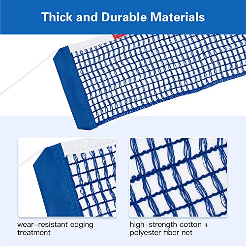 Sanung C-X2 Table Tennis Net for Any Standard Table,Professional Ping Pong Net with 2 Chains for Training Competition Thick Adjustable Tension Indoor Outdoor,Royal Blue