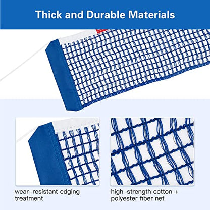 Sanung C-X2 Table Tennis Net for Any Standard Table,Professional Ping Pong Net with 2 Chains for Training Competition Thick Adjustable Tension Indoor Outdoor,Royal Blue