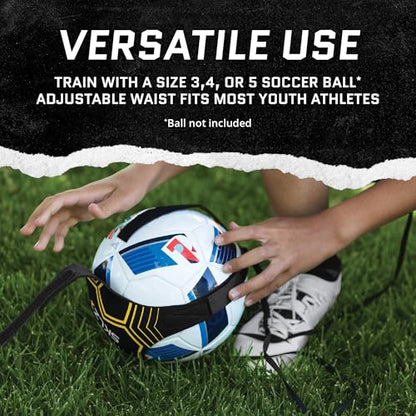 SKLZ Star-Kick Solo Soccer Trainer | Hands-Free Kicking and Passing Practice | Adjustable Cord and Waistband | Multiple Ball Sizes | Youth Players |Perfect for Enhancing Ball Control Skills