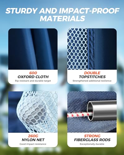 10x7ft Golf Nets for Backyard Driving Real Golf Balls, Practice Net Set with Tri-Turf Mat for Backyard, Garage, Indoor Outdoor Driving Chipping Practice Net