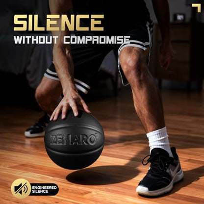 Zenaro Ultra Premium Silent Basketball - Size 7 (29.5”), Non-Compressed, 3D Sculpted Groove for True Bounce & Control, Real Game-Weight Indoor Basketball, Durable Airless Foam, Premium Gift Box