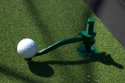 Golf Tee for Mat, Rotating Golf Tee, Adjustable Height with Flexible Arm for Driving Range, Backyard, Garage. Indoor-Outdoor. Made in USA