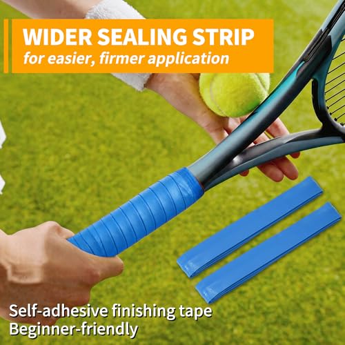 2 Pcs Tennis Racket Grip Tape, Dry Tennis Overgrip Tape, Anti-Slip Absorbent Grip, Racket Overgrip Tape - color: Blue, size: Textured-43.3"x1"x0.03"