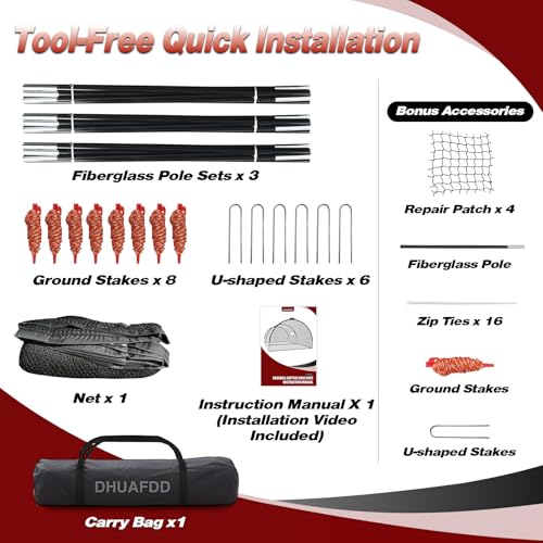 Batting Cages for Backyard - 22x10x10 ft Softball & Baseball Batting Cage Net with Zipper Door 4-Ply Anti-Tear Netting Batting Training Cage with Sturdy Steel Frame for Outdoor Indoor Use