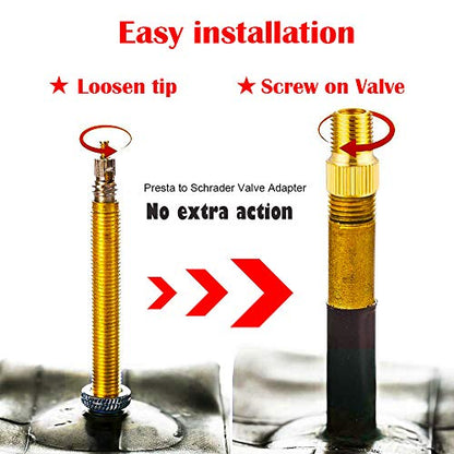 21PCS Brass Presta Schrader Valve Adapter Tools, Ball Pump Needle, Bike Tire Pump Accessories Fit for Gym Balloon Toy