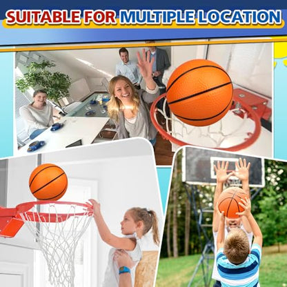 9" Mini Basketball for Indoor Mini Basketball Hoop, Replacement Basketballs Soft Ball for Inflatable Pool, Pool Beach Sandbox Outdoor Sports Gift Pack for Toddler kids Adults, 5 PCS (with Pump)