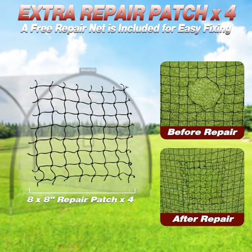 Batting Cages for Backyard - 22x10x10 ft Softball & Baseball Batting Cage Net with Zipper Door 4-Ply Anti-Tear Netting Batting Training Cage with Sturdy Steel Frame for Outdoor Indoor Use