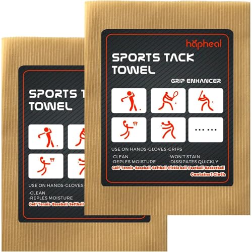 Grip Enhancer for Tennis, Tack Towel for Golf,Pickleball,Base bal (2 Pack Light Yellow)