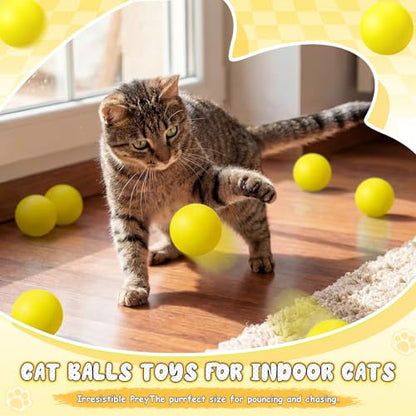 Hoteam 12 Pcs Cat Table Tennis Balls, 1.57 Inch Cat Ball Toys for Indoor Cats, High Bounce Table Tennis Balls, Interactive Bouncy Ball Toy for Kitten Cats Pets Playing Exercising Trainning(Yellow) - color: Yellow