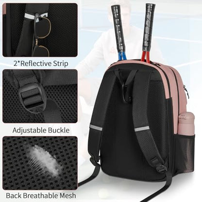 ANILD Tennis Bag Tennis Racket Backpack for 2 Rackets with Ventilated Shoe Compartment for Men & Women