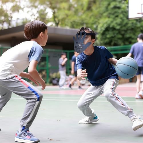 3D Hand-in-Face Basketball Training Mask, 2nd Gen with Moisture Wicking Sponge & Adjustable Strap, Enhance Shooting Accuracy Under Pressure for All Ages - color: Adjustable Black - 2pcs