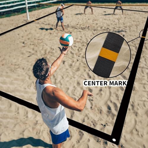 Lines Grass - Beach Outdoor Court 2 inches high More Visible, Backyard Court Lines - Visible Marking Rope Set Sports - color: Black