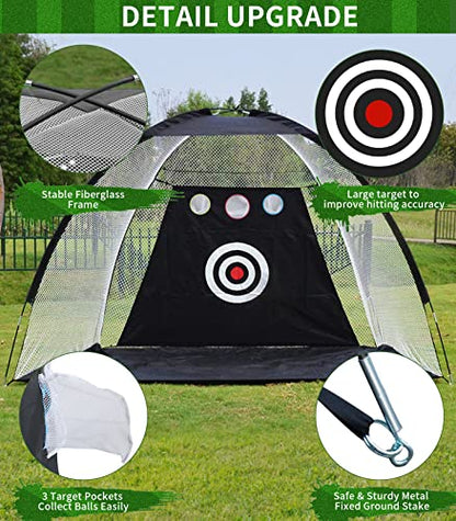 Golf Net, 9x7FT Home Golf Hitting Net for Backyard Driving Chipping Swing Indoor Training Chipping Aid Nets, Gifts for Men Him Dad Golfers