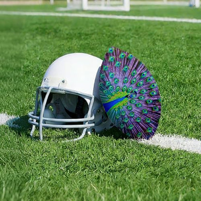 American Football, Official Size 11.9 x 7.3 Inch, Premium Composite Leather High-Grip Ball with Pro-Style Lacing, Unique Prints for Training, Games & Gifts - color: Peacocks