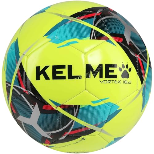 KELME Soccer Ball Sizes 4, 5 - Practice and Match Ball for Adults, Wear-Resistant Lightweight Design for Training and Games - color: fluorescent yellow, size: Size 4