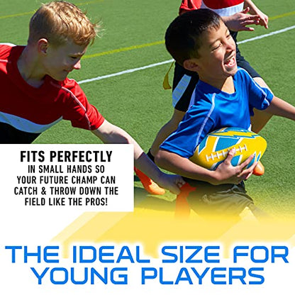 Franklin Sports NFL Team Footballs - Rubber Youth Mini Balls for All Teams - Kids 8.5" Football + Air Pump Sets - Official NFL Licensed - style: Los Angeles Chargers