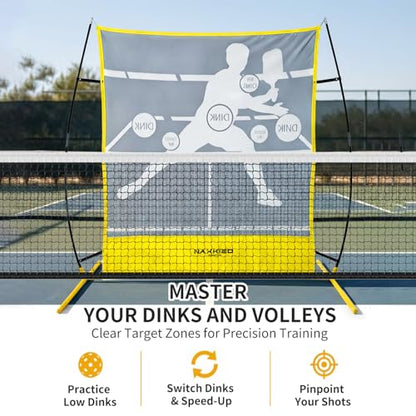 2026 Upgraded Pickleball Practice Rebounder Net, 6FT Pickleball Training Equipment with Metal Frame, Pickle Ball Rebounder for Outdoor Indoor, Pickle Ball Trainer for Dink Volley Training