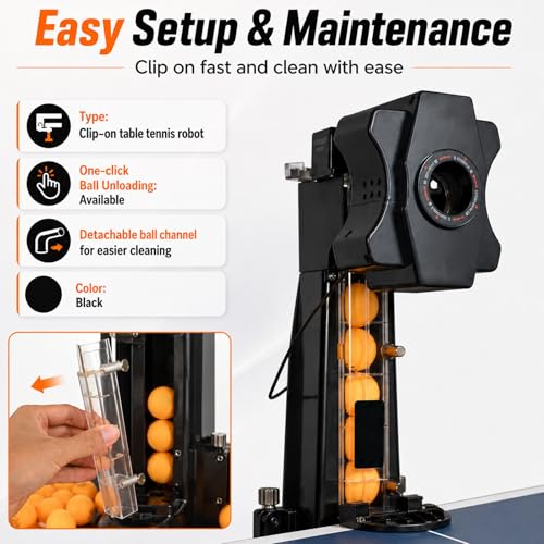 Table Tennis Training Machine,Variable Rhythm & Oscillating Head,Beginners Ping Pong Robot,for Solo Practice,Helping Players Train Strokes