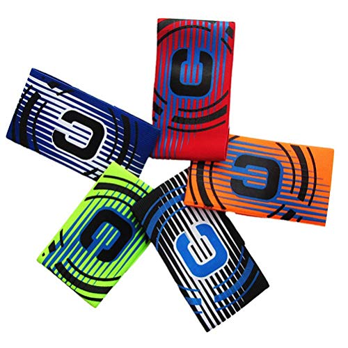 Captain's Armband Soccer Football Captain Armbands for Multi-Sport - Pack of 5 Colour - color: Multicolor