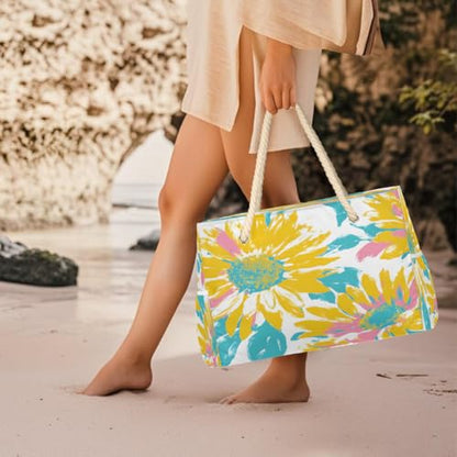 Beach Bag Waterproof Sand-proof Canvas Tote Lightweight Shoulder Bag Suitable for Family outdoor travel - color: D2