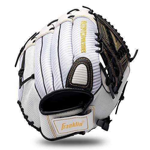 Franklin Sports Girls Softball Glove-Women's Windmill Fastpitch+Slowpitch Softball Glove-Right and Left Hand-Adult - color: White/Gold, size: 12"