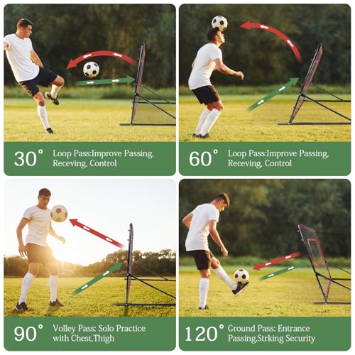 Soccer Rebounderr Net,Soccer Training Equipment for Backyard for Control, Passing Practice, Easy Setup - size: 3,7FT*3.7FT