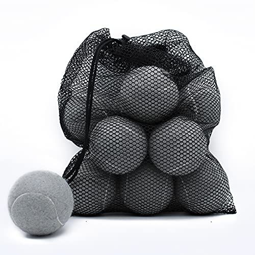 Magicorange Tennis Balls, 12 Pack Advanced Training Tennis Balls Practice Balls, Come with Mesh Bag for Easy Transport, Good for Beginner Training Ball - color: Grey