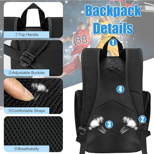 WOLT Basketball Backpack, Basketball Bag for Men with Shoes Compartment, Sports Backpack for Baseball, Soccer, Football