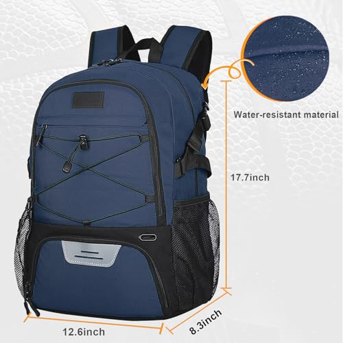 Goloni Soccer Backpack,Basketball Backpack with Ball Compartment & Shoe Compartment,Backpack for Basketball,Soccer - color: Dark Blue