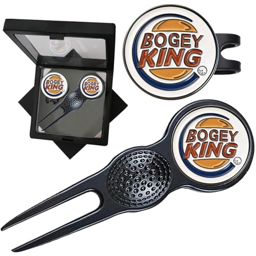 Adhere Golf Ball Markers & Divot Tools Personlized Enamel Ball Markers with a Magentic hat Clip,Unique Premium Golf Accessories Gift for Golfer. - color: L-Rogey King divot tools + ball marker gift set