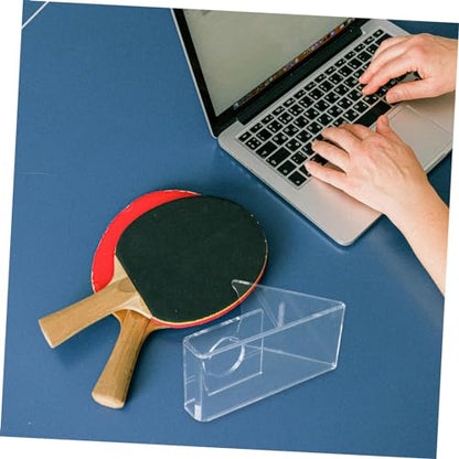 VICASKY 4pcs Clear Acrylic Paddle Display Stands - Adjustable Ping Pong Racket Holder for Showcasing Table Tennis, Sports Memorabilia & Collectibles, Home Office Trophy Case Decoration
