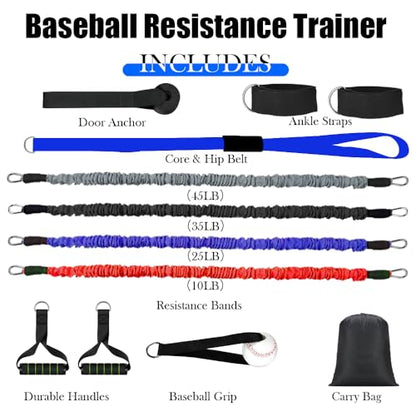 Davllin Core & Hip Belt Resistance Band for Baseball & Softball Training - style: 12-in-1 Update