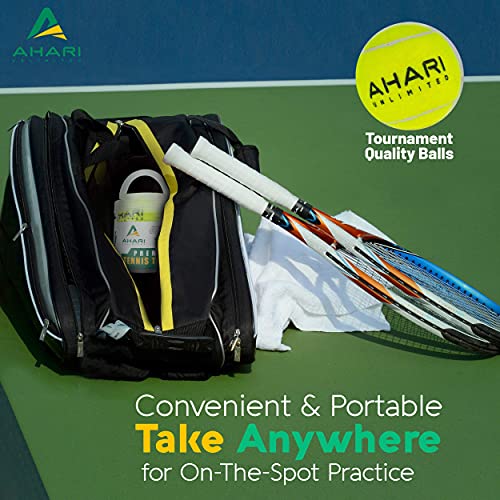 Premium Tennis Trainer Set, Pro Rebounder with Metal Base in a Carrying Cylinder, 3 Replacement Rebound Balls, & Wristband, Portable Tennis Practice Equipment for Solo Training