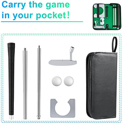 Mini Indoor Putting Green - Game with Putter, mini Indoor Putting Set for Starter, Putting Cup Office Golf Kit