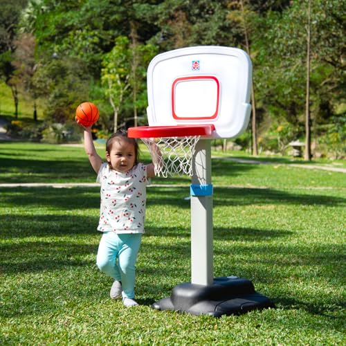 Grow’n Up® Basketball Stand, Sturdy & Durable, Kids Shoot Hoops, Basketball Games, Easy Assembly, Adjustable Heights, Ages 1.5+ - color: Grey
