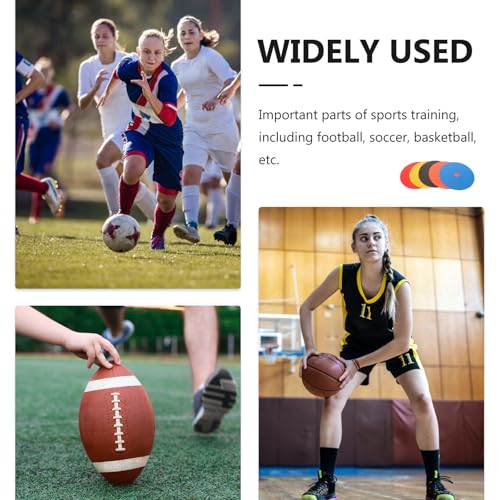 FUOYLOO 5pcs Soccer Marker Plates Football Training Sign Discs Multi-Color Flat Plastic Agility Markers Non-Slip for Soccer Field Drills and Exercise Training