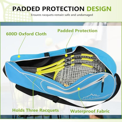Himal 3 Racquet Tennis Bag With Protective Pad, Tennis Racket Bag for Men Women, Sports Enthusiasts of All Ages - color: Blue