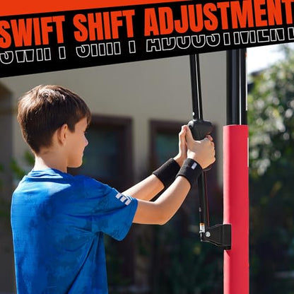 Basketball Hoop 4.7-10ft Adjustable Portable Basketball Goals System with 44-48 Inch Angle Adjustable Backboard, for Youth and Adults Outdoor Indoor Use - style: 44 inch Backboard