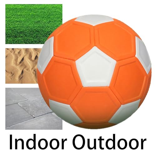 ABAJI Soccer Ball Size 3 4 5 Foam Outer Material Super Lightweight Bouncy Indoor Practice Training Boys Girls Gift Anti Exploded Indoor Come with Pump Needle - style: Size 5