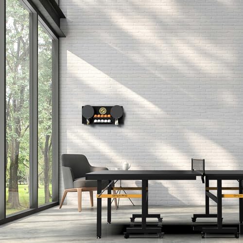 STIGA Ping Pong Storage Wall Rack | Holds Up to 10 Balls and 6 Paddles | Easy Mount for Any Flat Surface - color: Dark