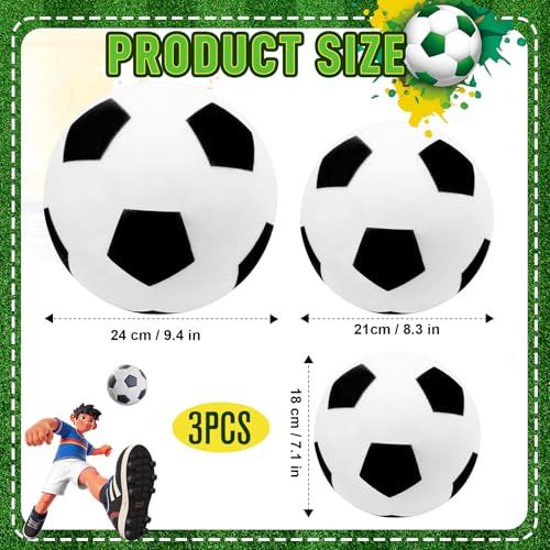 3 Pcs Silent Soccer Ball, Sizes 3/5 /7 Soft Foam Soccer Ball Indoor House Ball for Quiet Training 3Pcs Airless Football Multi-Use for Dribbling Practice, Gift for Soccer Fans