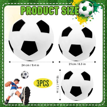 3 Pcs Silent Soccer Ball, Sizes 3/5 /7 Soft Foam Soccer Ball Indoor House Ball for Quiet Training 3Pcs Airless Football Multi-Use for Dribbling Practice, Gift for Soccer Fans
